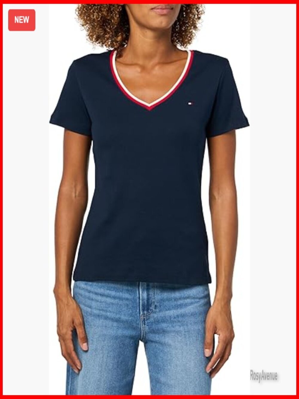 Slim Fit Cotton V-Neck T-Shirt Short Sleeve Basic Top